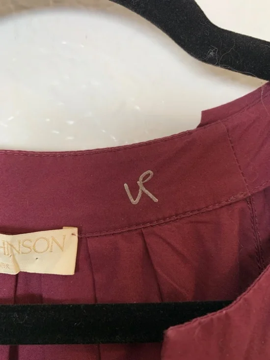 Ulla Johnson Olina Puff-Sleeve Tiered Cotton Poplin Dress Womens 8 Burgundy Boho - Picture 5 of 15